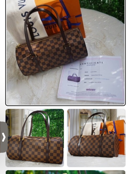 Louis Vuitton Handbags - Louis Vuitton Brown Damier Ebene Mini Papillon Barrel Bag